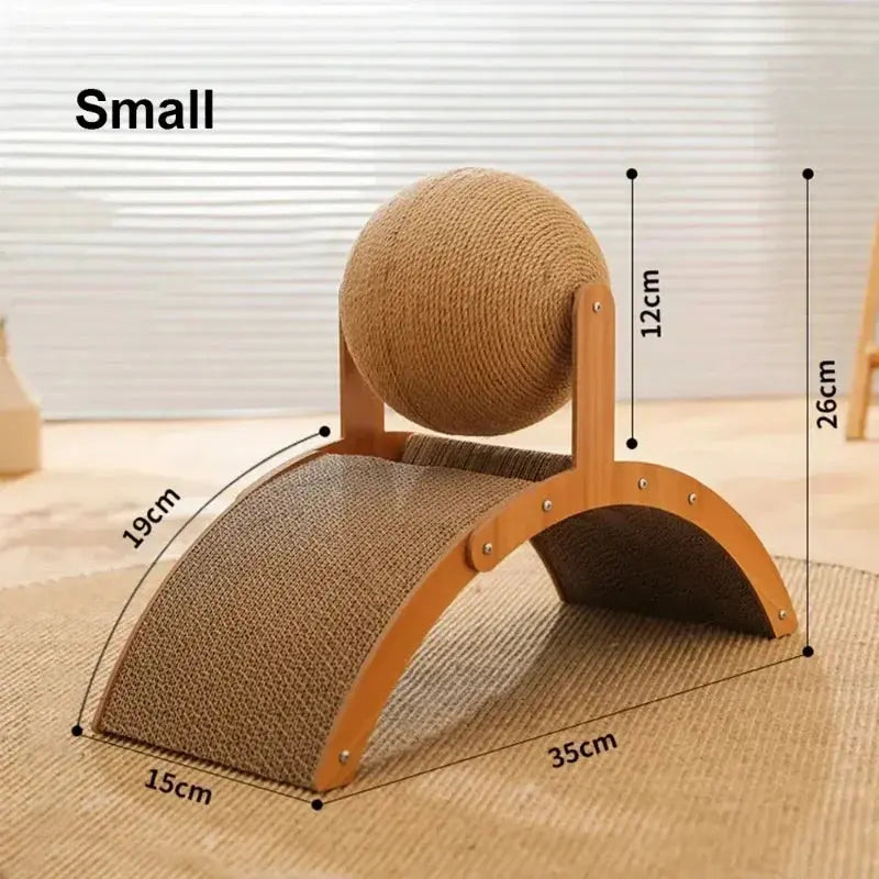 Griffoir arche pour chat avec jouet en corde et en bois - Maison Nørdique Maison Nørdique