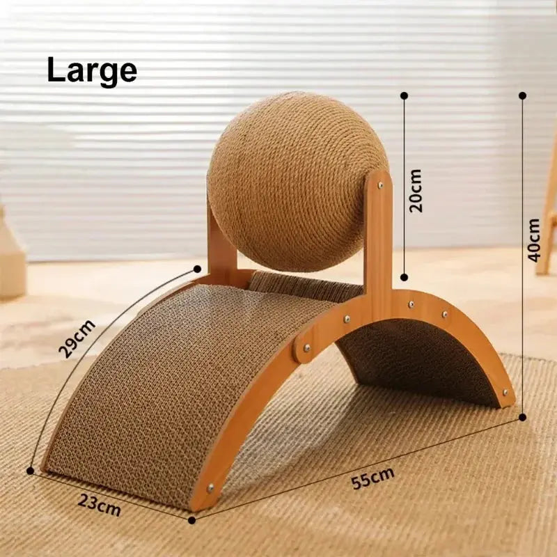Griffoir arche pour chat avec jouet en corde et en bois - Maison Nørdique Maison Nørdique