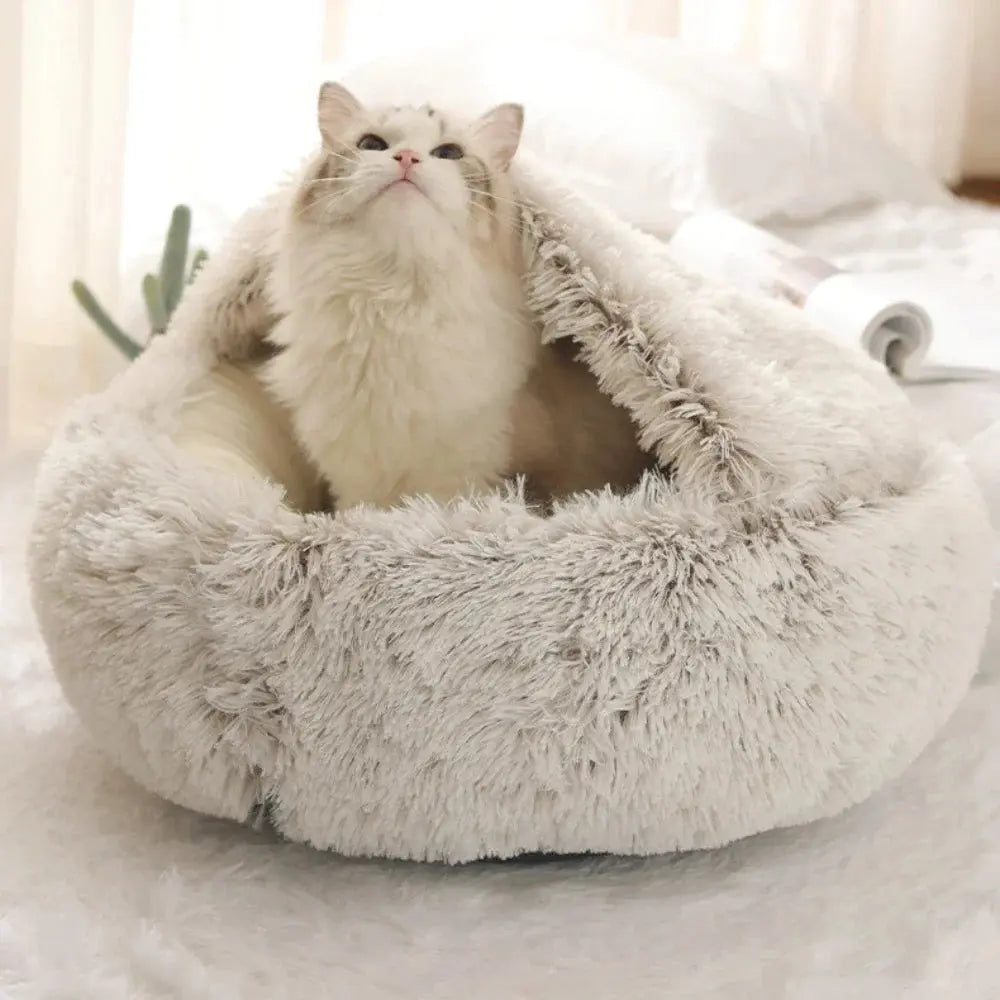 Lit Rond pour Chien/Chat en Peluche longue et douce - Maison Nørdique™ Maison Nørdique
