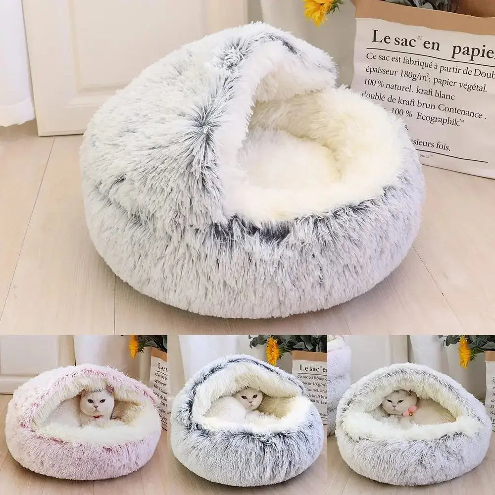 Lit Rond pour Chien/Chat en Peluche longue et douce - Maison Nørdique™ Maison Nørdique