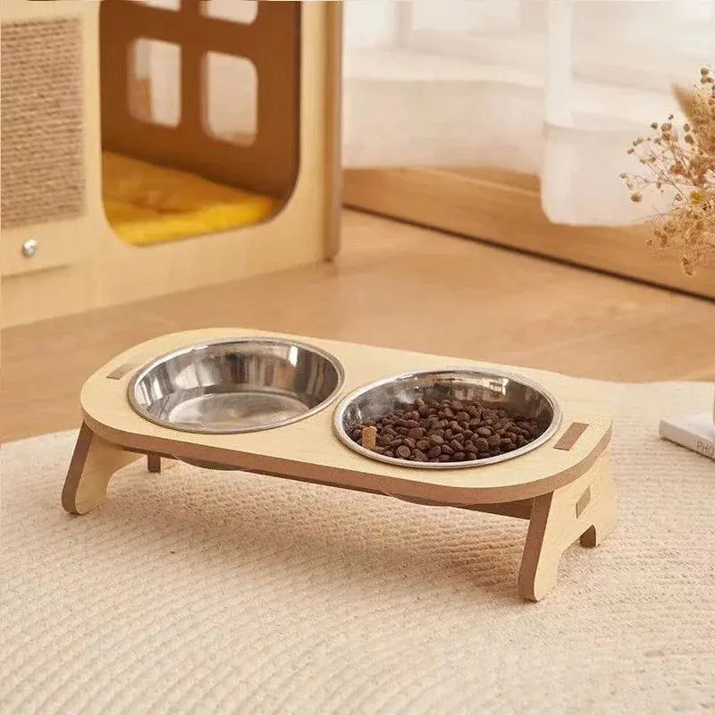 Gamelle surélevée et inclinée en bois pour chien/chat – Maison Nørdique™ Maison Nørdique