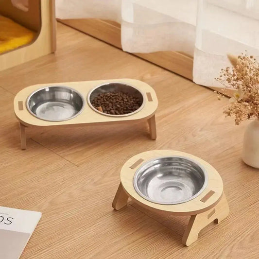 Gamelle surélevée et inclinée en bois pour chien/chat – Maison Nørdique™ Maison Nørdique