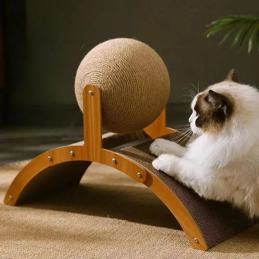 Griffoir arche pour chat avec jouet en corde et en bois - Maison Nørdique Maison Nørdique
