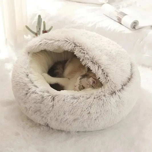 Lit Rond pour Chien/Chat en Peluche longue et douce - Maison Nørdique™ Maison Nørdique